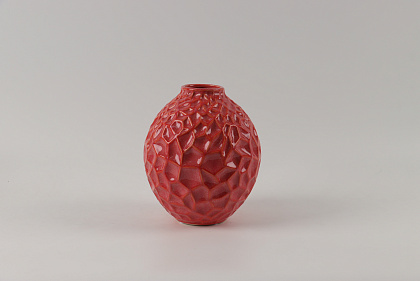 Керамическая декоративная ваза, цвет красный, 18*18*20 см