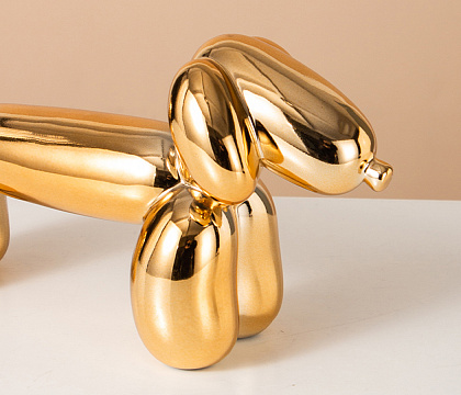 Статуэтка декоративная "Шарик", керамика, цвет золото, 25,5*8*12,5 см