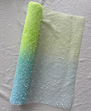 Упак. материал флористическая сетка "Градиент", 50 см х 4 ярд, св-зеленый с небесно-голубым