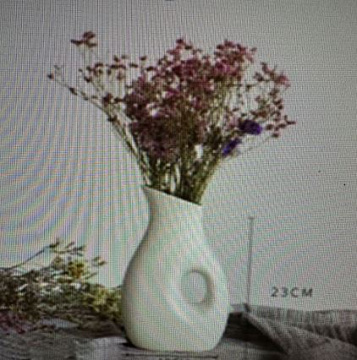 Ваза керамическая, цвет белый, 23*13*8 см