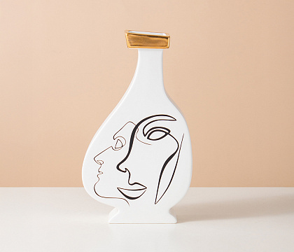 Керамическая декоративная ваза серия "Силуэт", 19*9*32,5 см