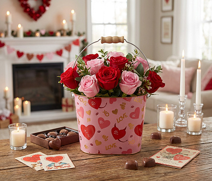 Декоративное овальное кашпо-ведерко "Тайны сердец" 20X13XH14.2/26.5CM
B16.3X8.3 см, металл