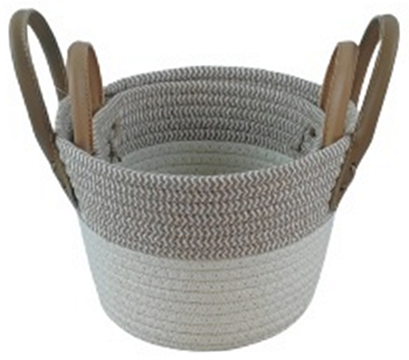 Набор корзин плетеных (хлопковое волокно): D21XH15 BD16, D19XH13 BD13, 2 шт.