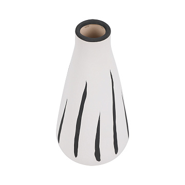Ваза керамическая, цвет бело-черный, 12,5*25 см