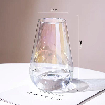 Ваза стеклянная 8*H20 см, 1 шт., радужный