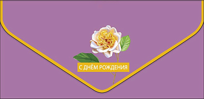  Открытка-конверт "С Днем Рождения!", размер: 9,3х19 см, в упак. 1 шт.