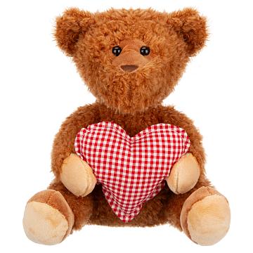 Игрушка мягконабивная ТМ "Relana" Мишка коричневый с сердцем, 24 см, в/п 25*23*23 см
