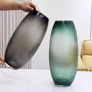 Ваза стеклянная D19 * H39,5, 1 шт., зеленый