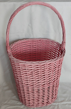 Корзина плетеная (ива): 40X35XHH50XHH80, 1 шт., св.розовый