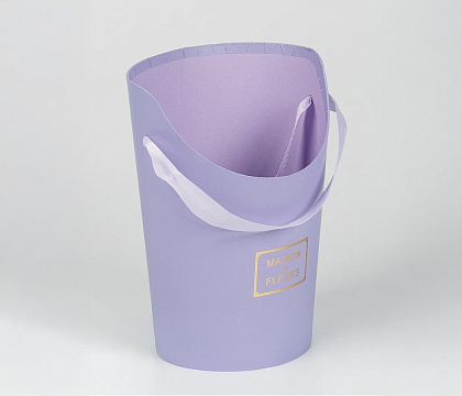 Коробка под цветы, с ручкой, 15,5x12x19 см, фиолетовый (W6649)