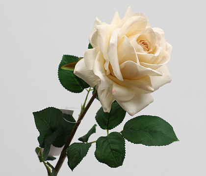 Цветок искусственный декоративный "Роза", H65*D12 см., светло-бежевый