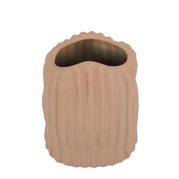 Ваза керамическая, цвет бежевый, 12,5*9,5*20 см