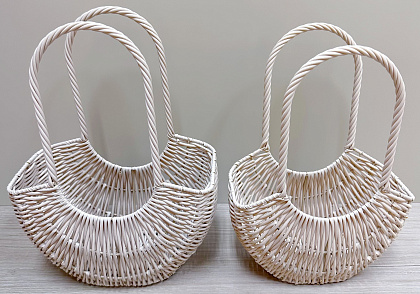 Набор корзин плетеных (искусств.ротанг): 25*12*16H 34HH, 23*11*13H 32HH, 2 шт., белый