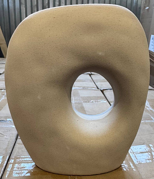 Ваза керамическая в стиле сканди, цвет серый, 20,5*9*24 см.