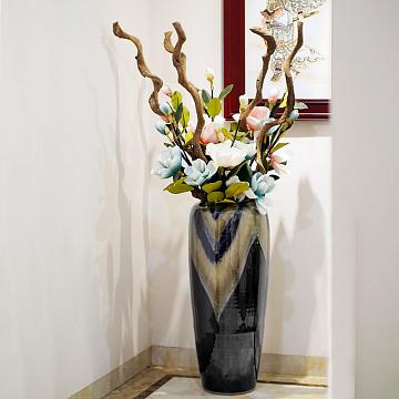 Ваза керамическая декоративная, цвет хаки, 70*30 см.