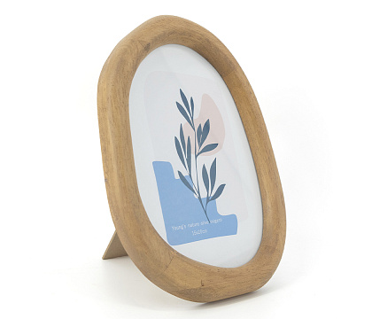 Фоторамка декоративная из дерева, асимметричная, со стеклом, 15x20 см