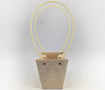 Пакет подарочный тисненый, 9*6.5*10 см 10 шт./упак., жемчужный айвори