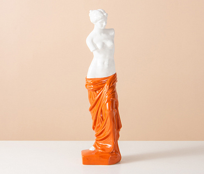 Статуэтка декоративная серия "Венера", керамика, цвет оранжевый, 9,5*11*41 см