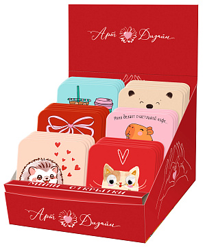 Набор открыток мини №285, размер открытки 7х7 см. в наборе 120 шт.