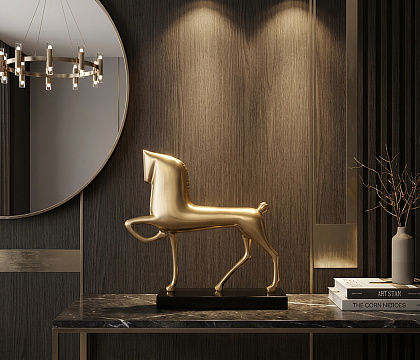 Статуэтка декоративная "Мустанг", цвет золото, 25,5*8*23,5 см