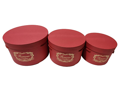 Набор коробок для цветов "Подари любовь" 25*15, 22*14, 18*13 см, 3 шт., красный