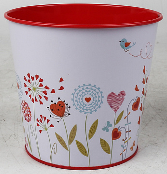 Декоративное кашпо "Цветы с любовью'' D13.5XH12.2CM/B10, металл