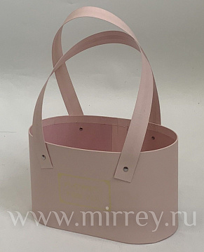  Коробка под цветы Cумочка для цветов 20,5x10,8x12см, светло-розовый
