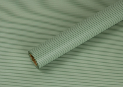 Упаковочный материал флористическая пленка матовая в полоску, 50 мкр, 58 см х 10 м, пастельно-зеленый
