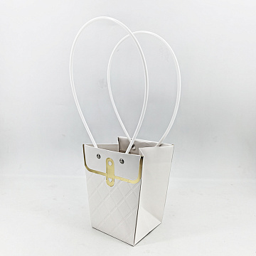 Пакет подарочный "Мастхэв" тисненый, 13,5х9,5х15 см, 10 шт./упак., белый