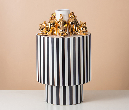 Керамическая декоративная ваза "Котята", 26,5*26,5*48,5 см