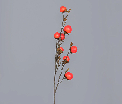 Ветка декоративная с хурмой (плоды D3,5 -2 шт., D3 см - 7 шт.), 84 см, 1 шт.