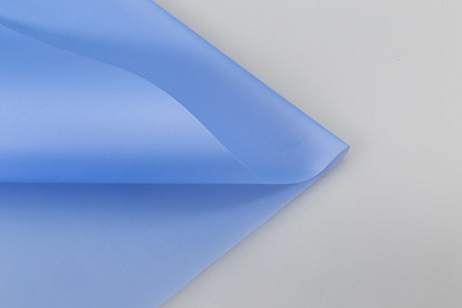 Упак. материал матовая пленка "Флёр", 53 мкр, 58 см х 10 м., голубой