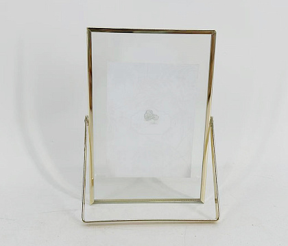 Фоторамка декоративная с металлическим багетом, со стеклом, 7,5x10 см