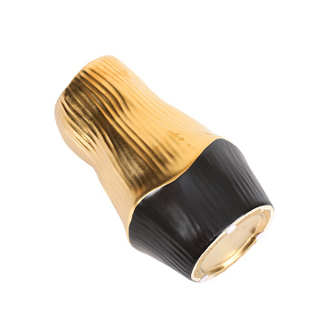 Ваза керамическая, цвет черно-золотой, 13*21,5 см