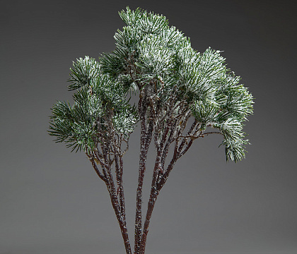 Декоративная новогодняя ветка заснеженная, 38 см