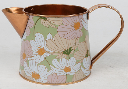 Декоративное кашпо-кувшин "Цветочный мир" 18.5XD11.5XH9.5/10.5Cм, металл