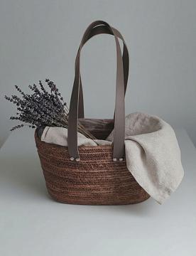 Корзина плетеная (банановое волокно): 35x20xH20xHH50 B30x13, 1 шт.