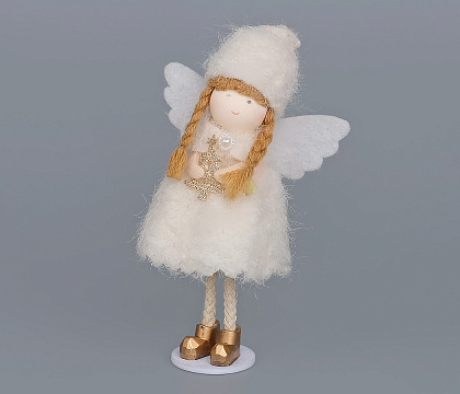 Новогоднее декоративное изделие "Фея" 16 см., шампань