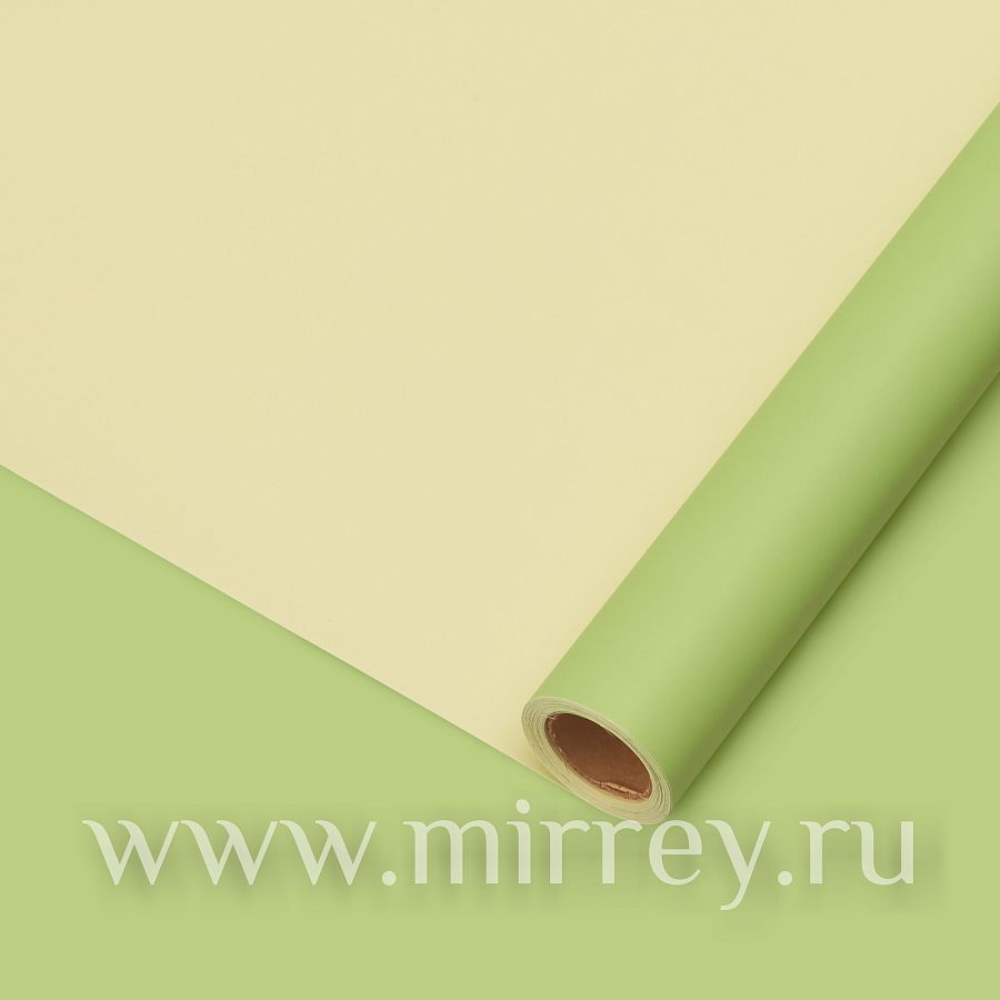 Упак. материал флористическая пленка"DOUBLE SIDE" 65 мкр, 58 см х 10м, зеленый/светло-зеленый