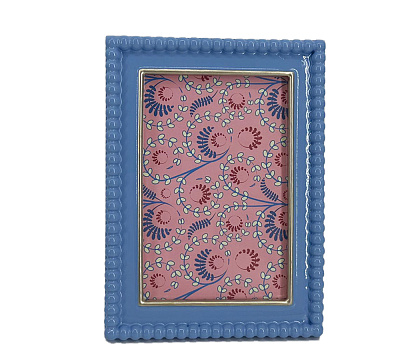 Фоторамка декоративная из эпоксидной смолы, серия "Бабл", цвет голубой, со стеклом, 10x15 см