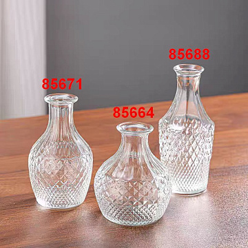 Ваза стеклянная D9*H10 см, 1 шт., прозрачный