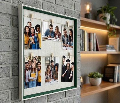 Фоторамка-коллаж декоративная из МДФ для 6 фотографий, 39,4х2х42,9