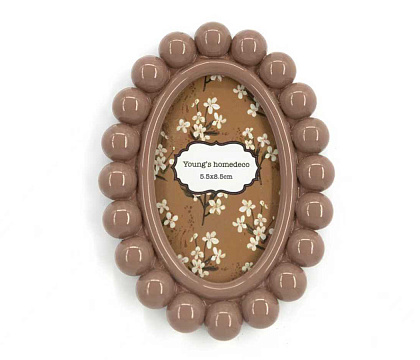 Фоторамка декоративная из эпоксидной смолы, серия "Бабл", цвет коричневый, со стеклом, 5x7,5 см