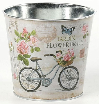 Декоративное кашпо "Цветочный велосипед" D13.5XH12.2CM/B10, металл