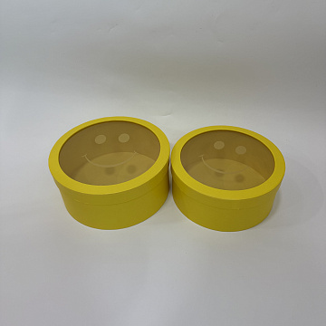 Набор коробок под цветы "Улыбка цветов" 25x11 см, 23x10 см, 2 шт., желтый