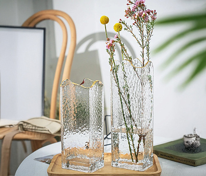 Ваза стеклянная D10 * H30  1 шт. прозрачный