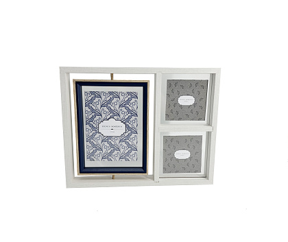 Фоторамка-коллаж декоративная из МДФ для 3 фотографий: 10х10 см. (2), 13х18 см. (1), со стеклом, 37,5x4х29,5 см