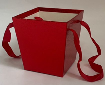 Коробка под цветы трапеция 14,5x11х15см, 1 шт., красный