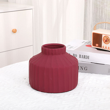 Ваза керамическая, цвет красный, 16,5*13,5 см