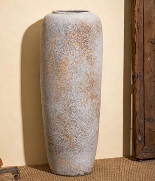 Ваза керамическая декоративная, цвет серый, 90*40 см.